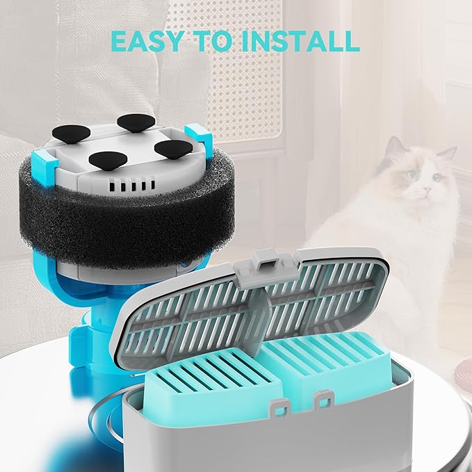 FOFNON Dog Water Fountain Filter: 12 Pet Water Fountain Filters - Including 6 Pieces of Filters + 6 Pieces Sponges - Suitable for FOFNON Wired Dog/Cat Fountain