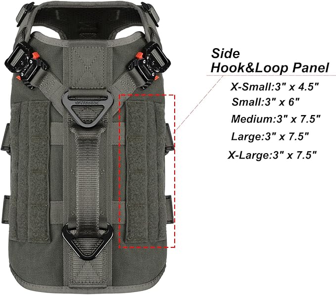 ICEFANG GN3 Tactical Dog Harness with 6X Buckle,Dog Molle Vest with Handle,3/4 Body Coverage,Hook and Loop Panel for ID Patch,No Pulling Front Clip (S (22"-27" Girth), Ranger Green)