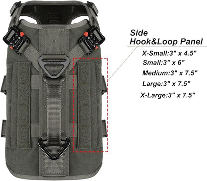 ICEFANG GN3 Tactical Dog Harness with 6X Buckle,Dog Molle Vest with Handle,3/4 Body Coverage,Hook and Loop Panel for ID Patch,No Pulling Front Clip (S (22"-27" Girth), Ranger Green)