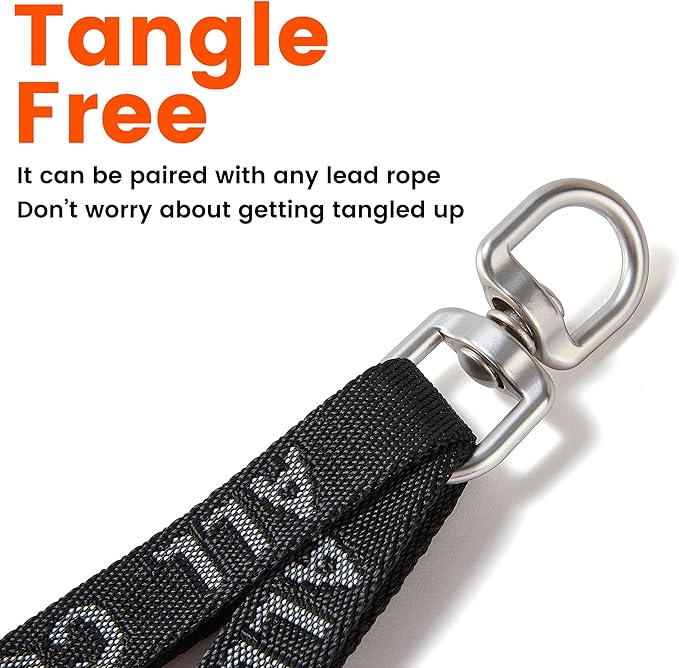 HOWGO Double Dog Leash, No Tangle 360° Swivel, Adjustable Two Padded Handles, Double Clip Dog Leash Coupler Splitter for 30~150 lbs Large and Medium Breeds (Pink, 4/5'' x 0.9 FT, Std)