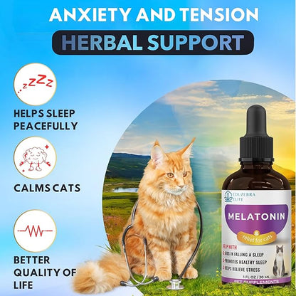 EDUZEBRA Cat Melatonin, Melatonin for Cats, Cat Sedative for Grooming, Cat Sleep Aid, Cat Calming Treats, Anxiety Relief for Cats, Support Restful Sleep for Your Cat