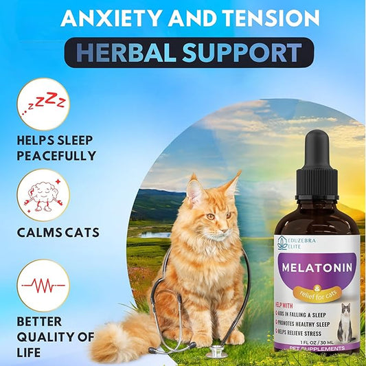 EDUZEBRA Cat Melatonin, Melatonin for Cats, Cat Sedative for Grooming, Cat Sleep Aid, Cat Calming Treats, Anxiety Relief for Cats, Support Restful Sleep for Your Cat