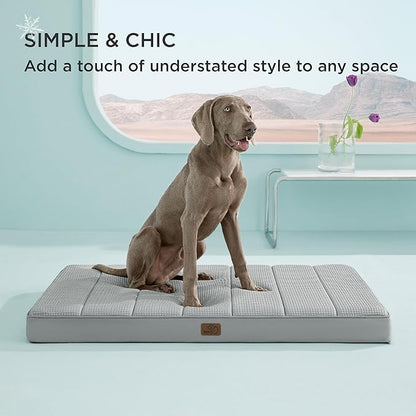 Bedsure Cooling Dog Beds Large Sized Dog - Extra-Large Orthopedic Waterproof Puppy Bed with Removable Washable Cover, Egg Crate Foam Pet Mat, Suitable for Pet Up to 100 lbs