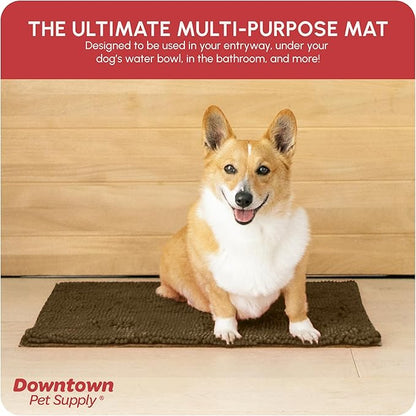 My Doggy Place Dog Mud Mat, 18" x 24" Brown – Thick Microfiber Entry Rug for Snow, Mud & Salt – Absorbent, Quick-Dry, Washer-Safe & Non-Slip, Small