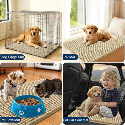 OLANLY Dog Door Mat for Muddy Paws 70x24, Ultra Absorbent Chenille Mud Doormat, Non-Slip Washable and Dirt Trapping Doormat for Indoor Entryway, Quick-Dry Indoor Pet Bed Mats for Dogs, Beige