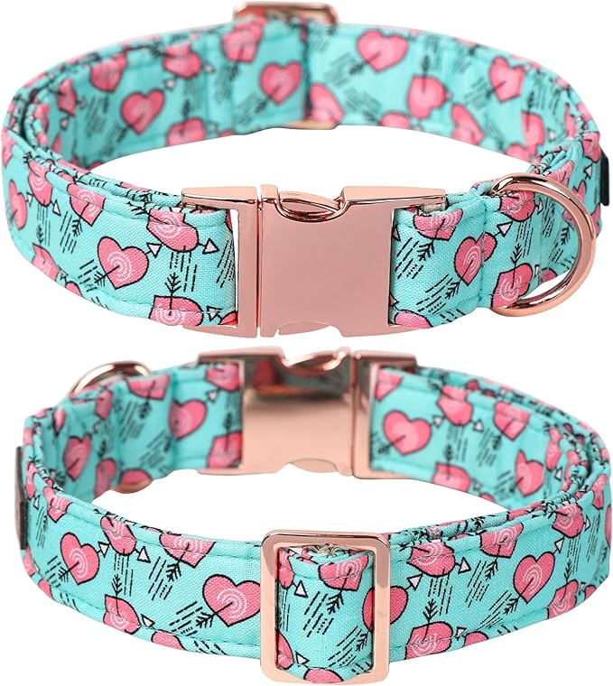 Lionet Paws Valentines Dog Collar Bowtie, Dog Bowtie Collar with Metal Buckle for Dogs, Adjustable Fabric Dogs Collars Girl Boy, XL, Neck 16-26 in