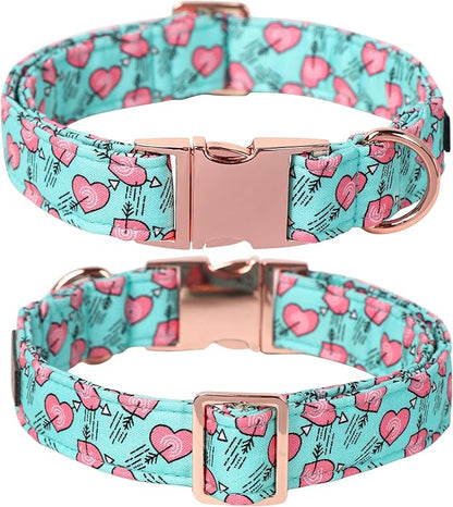 Lionet Paws Valentines Dog Collar Bowtie, Dog Bowtie Collar with Metal Buckle for Dogs, Adjustable Fabric Dogs Collars Girl Boy, XL, Neck 16-26 in