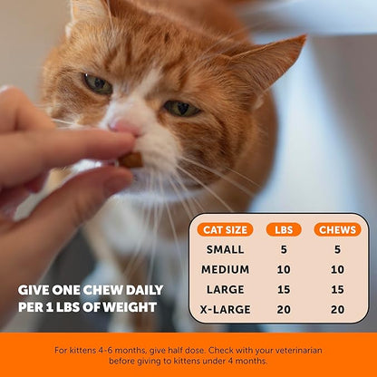 Cat Hip + Joint Health Chews – Crunchy & Creamy Cat Joint Support Supplement - Glucosamine, Chondroitin & Omega-3s – Supports Mobility, Flexibility & Comfort for Indoor & Outdoor Cats (Chicken 30-Day)