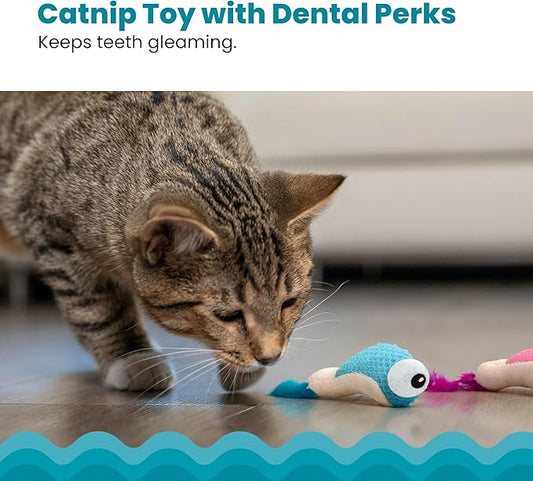 Catstages Petstages Dental Shrimpies Catnip Cat Chew Toy - 2 Pack