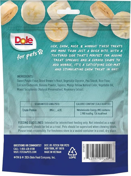 Dole for Pets Freshly Fetched Lasting Chew, Banana Flavor Dog Treats - Flavored with Real Fruit, No Wheat, Corn, Soy, Artificial Flavors, Colors, Preservatives, or Animal Products, 8 Ounce - 2 Pack