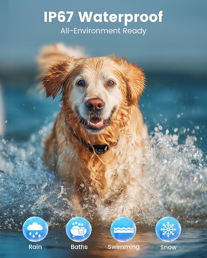 Anti Bark Collar for Dogs 8-150 lbs for Large, Medium and Small Dog, Rechargeable Static Shock Anti Bark Collar for Dogs 8-150 lbs with Remote, 5 Sensitivities, Beep Vibration Modes, IP67 Waterproof