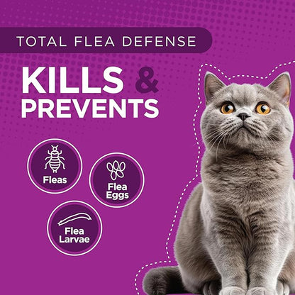 TevraPet Actispot II Flea Treatment for Small and Medium Cats 5-9 lbs | 6 Doses | Powerful Prevention and Control, Clear