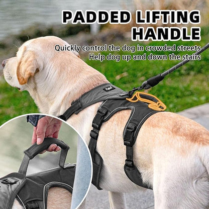 PUPTECK Escape Proof Dog Harness and Leash Set Upgraded No Pull Reflective Dog Vest with Lift Handle, Easy Control Pet Harness for Medium Large Dogs Training Walking Running