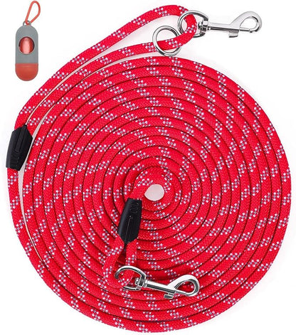 Long Dog Leash for Dog Training 100FT, Heavy Duty Dog Lead for Large Medium Small Dogs Outside Walking, Playing, Camping, or Yard,Red