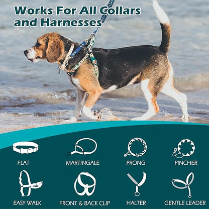 PetBonus Dog Collar Safety Clip, Waterproof Backup Safety Strap for Dog Harness to Prong Collar, Odor Proof Double Ended Clasp Leash Connector for Training Walking (Blue)