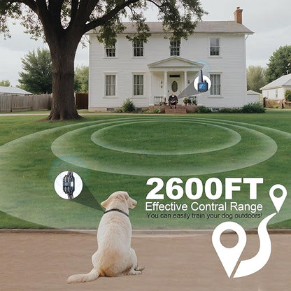 Heaflex Electronic Dog Collar with Remote, 2600ft Waterproof Dog Training Collar for Smal Medium Large Dogs, Beep, Vibration, Shock (1-99) Modes, LED Light, for 5-120Lbs Dogs