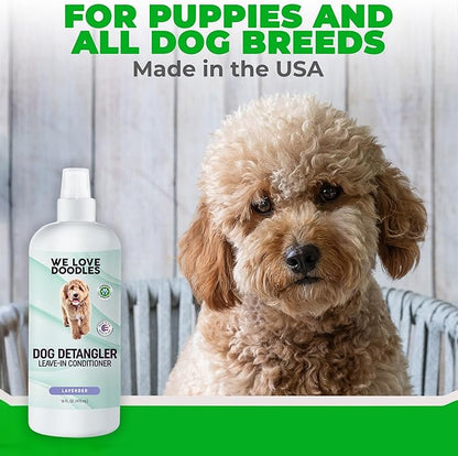 [Upgraded Version] We Love Doodles Dog Detangler Spray - Leave-in Conditioner for Dogs - Dog Detangling Spray - Dematting Spray for Dogs - Tangle Remover - Made in The USA - Large 16 fl oz (Lavender)