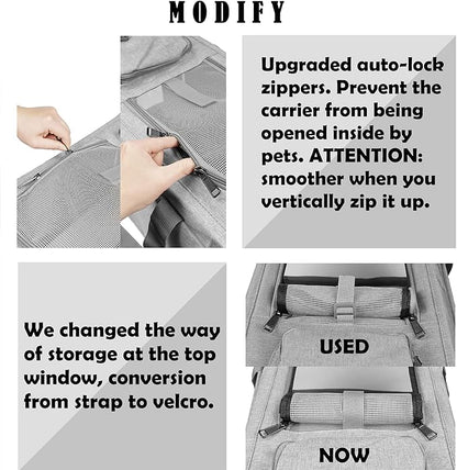 GAPZER Pet Carrier for Large Cats, Soft-Sided Cat Carrier for Medium Big Cats and Puppy up to 20lbs, Washable Dog Carrier Privacy Protection for Home Outdoor Travel