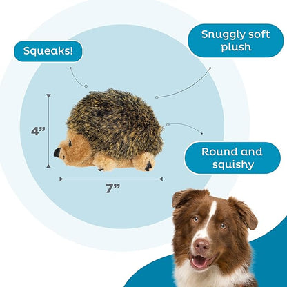 Outward Hound Hedgehogz Stuffed Dog Toy – Soft Plush Hedgehog, Squeaks, 6" x 4" x 4.5"