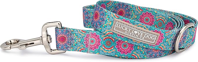 Lucky Love Dog Leash – Soft, Durable, and Comfortable Leash with Vibrant Patterns – Stylish and Long Lasting for Large Male and Female Dogs – Clara, Large