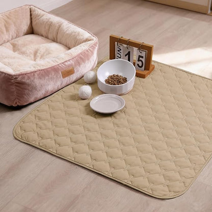 gogobunny 100% Double-Sided Waterproof Dog Bed Cover Pet Blanket Sofa Couch Furniture Protector for Puppy Large Dog Cat, Reversible (30x30 Inch (Pack of 1), Dark Beige/Light Beige)