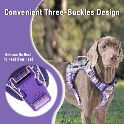 Tactical Dog Harness X-Large No Pull Easy Walker, Escape Proof Harness Vest with Handle, Reflective Vest with 2 Leash Clips and 3 Buckles, Newfoundland Alaska German Shepherd Mastiffs, XL