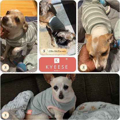 KYEESE 2Pack Dog Shirts Waffle for Small Dogs Stretchy T-Shirts Lightweight Tank Top Sleeveless Dog Vest Breathable Cat Shirt, Small, Pink+Grey