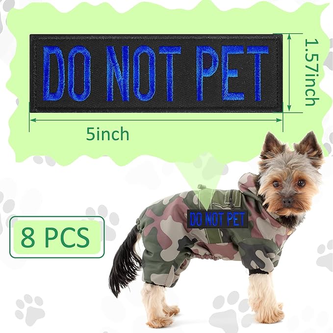 8 Pieces Service Dog Patches Colorful Dog Vest Harnesses Patches Do Not Pet Vest Patches Ask to Pet for Animal Tactical Harnesses Collars Leashes