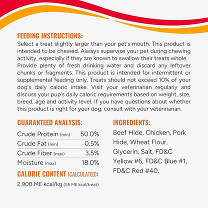 Good ‘n’ Fun Triple Flavor Ribs Chews for All Dogs, 4 Ounces, Treat Your Dog to Long-Lasting Chews Made with Beef Hide, Chicken and Pork Hide