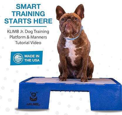 Blue-9 KLIMB Jr. Professionally Designed Dog Training Platform and DIY Guide for Behavior Basics, Made in The USA, Blue