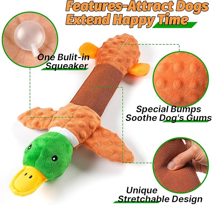 Sedioso Extra Large Dog Toy, Durable Dog Toy for Large Breed, 20 Inch Tug of War Dog Interactive Toy, Stuffed Animal Dog Chew Toy with Crinkle Paper for Small, Middle and Big Dogs(Duck)