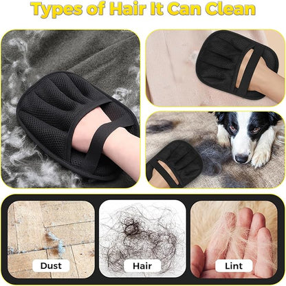 2PCS Upgraded Version Five-Finger Static pet Hair Removal Gloves, Suitable for Cats and Dogs, Reusable Hair Removal Tool, Suitable for Clothing, Sofas, Carpets, Hair Removal Gloves