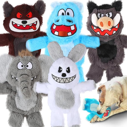 Bzonsmart 5 Pack Squeaky Dog Toys.Tough Plush Chew Toys for Dogs.Interactive Dog Toy to Keep Small Medium Large Breed Dogs Busy .Durable Anti-Boredom Dog Toy for Teething & Playtime.