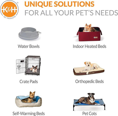 K&H Pet Products Outdoor Elevated Dog Cot, Breathable Cooling Elevated Cot Hammock Pet Bed for Small Dogs, Washable Mesh Cover, Raised Metal Frame, Collapsible, Portable - Small 22 X 17in Chocolate