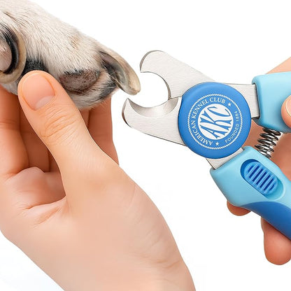 AKC - Dog & Cat Nail Clippers & Filer | Professional Pet Grooming Tool with Stainless Steel Blades | Safety Guard & Easy Grip Handle | Durable & Anti-Slip | Safe for Small, Medium & Large Pets