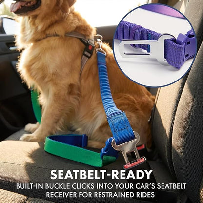 Spark Paws Handsfree Dog Leash – Shock Absorbing Waist Bungee Lead for Running, Car Seatbelt Clip & Poop Bag Set, Heavy Duty Tactical Lead for Medium, Large & X-Large Breeds - Snow Cone