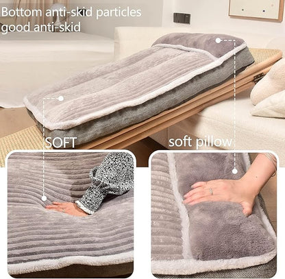 Dog Bed for Large Dogs, Dog Mattress with Pillow for Crate Kennel, Sofa pet Bed, Super Soft pet Bed for Medium, Jumbo, Small Dogs Breeds Grey, Medium:(30”x20 x3)