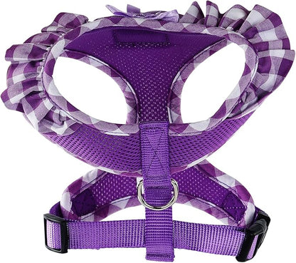 SuperBuddy Upgraded Soft Mesh Dog Harness, Super Breathable Lightweight Pet Harnesses for Puppy Dogs Outdoor Walking, Purple Dog Harness -Large
