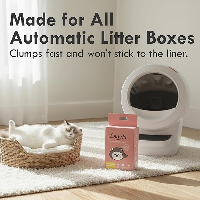 Lady N Cat Attract Tofu Litter – Natural Attractant Formula for Litter Box Training, Calming Pheromone for Multi-Cat Homes, Granular Mini-Pellet Shape for Self-Cleaning Box, 9lb