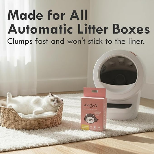 Lady N Cat Attract Tofu Litter – Natural Attractant Formula for Litter Box Training, Calming Pheromone for Multi-Cat Homes, Granular Mini-Pellet Shape for Self-Cleaning Box, 9lb