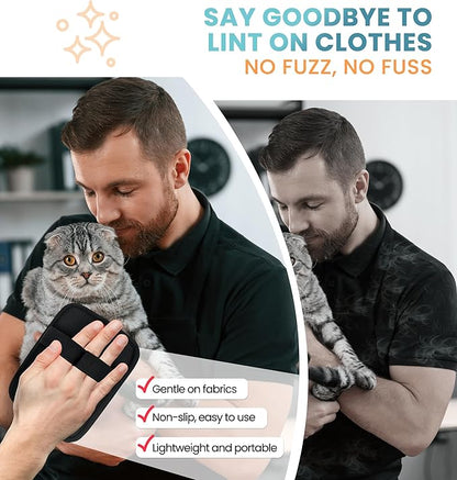 Pet Hair Removal Glove for Cats & Dogs, Electrostatic Fur & Lint Remover for Clothes, Couches, Carpets & Car Seats, Reusable Fur Removal Tool, Upgraded Non‑Slip Pet Hair Remover, 2-Pack