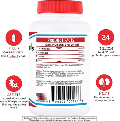 Azovast Plus Kidney Health Supplement for Dogs & Cats, 360ct - NO Refrigeration Required - Help Support Kidney Function & Manage Renal Toxins - Renal Care Supplement Capsule(U.S.A)(360 Caps)