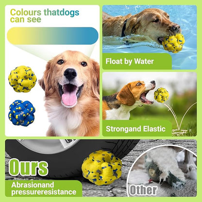 Moonorange Upgrade Dog Balls Interactive Toys for Aggressive Chewers, Indestructible Tennis Durable Bouncy for Fetch Game, Lightweight Floating, Yellow