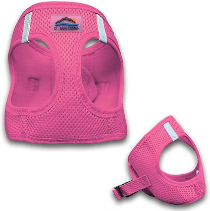 DOGGIE DESIGN Choke Free Reflective Step in Ultra Harness Pink American River (XXL)