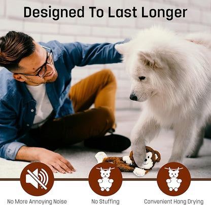 FGA MARKETPLACE Pack of 7 Flat NO Stuffing NO Squeak Plush Dog Toys, Funny Style Will Entertain Your Pet for Hours, Recommended for Small and Medium Dog 21 INCH Long