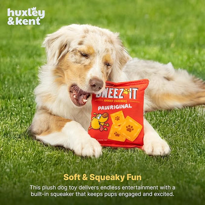 Huxley & Kent Funny Dog Toy w/Squeaker – Power Plush Squeaky Dog Toys for Small, Medium & Large Dogs – Soft Stuffed Animal for Indoor Play & Fetch - Sneez-It, Large