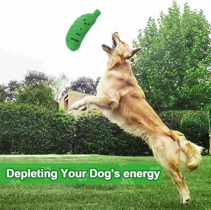 BABORUI Pickle Squeaky Dog Toy for Aggressive Chewers, Funny Plush Toy for Small/Medium/Large Dogs, Exercise and Accompany, GREEN
