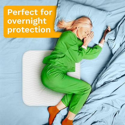 GREEN LIFESTYLE Washable Underpads - Large Bed Pads for use as Incontinence Bed Pads, Reusable Pet Pads, Great for Dogs, Cats, Bunny, Seniors Bed Pad (Pack of 10 - 34x36), Blue