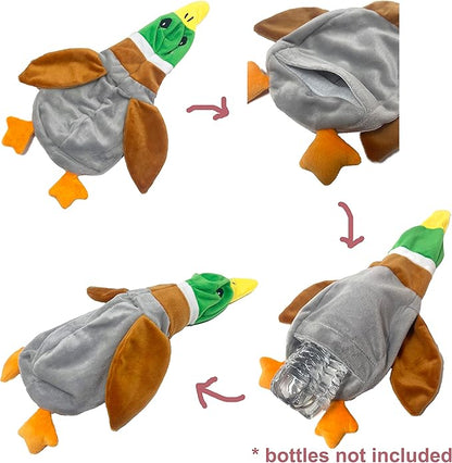 Jalousie 5 Pack Stuffingless Dog Squeaky Toys Dog Toy w/Durable Liner No Stuffing Dog Toy - Dog Toys Crinkle Paper Squeaker Toy for Medium Large Dogs (5 Pack - w/Bottle Insert Pouch)