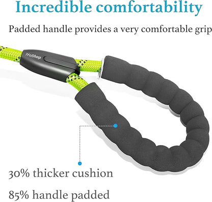 iYoShop Dual Dog Leash - 360° Swivel, No Tangle Walking Leash with Shock Absorbing Bungee for Two Dogs (Large, 25-150 lbs, Green)